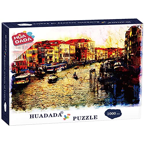 Puzzle de 1000 piezas, diseño de paisaje de Venecia, puzle clásico de 1000, imposible rompecabezas colorido, para adultos y niños a partir de 14 años.