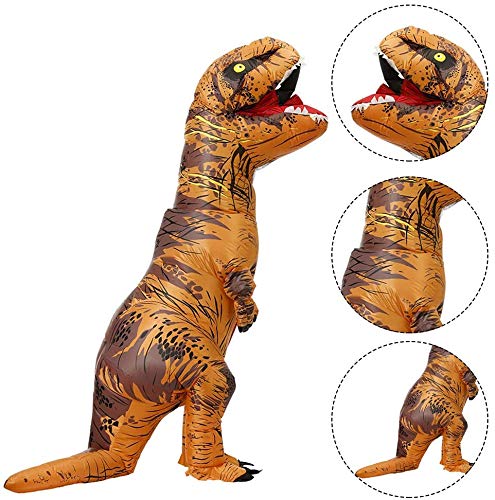 QASIMOF Disfraz Dinosaurio Inflable T-Rex Disfraz Brown Adult para Halloween Carnaval Fiesta Cospaly (Brown)