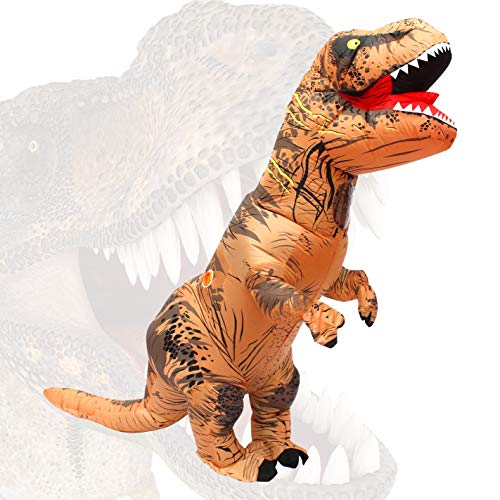 QASIMOF Disfraz Dinosaurio Inflable T-Rex Disfraz Brown Adult para Halloween Carnaval Fiesta Cospaly (Brown)