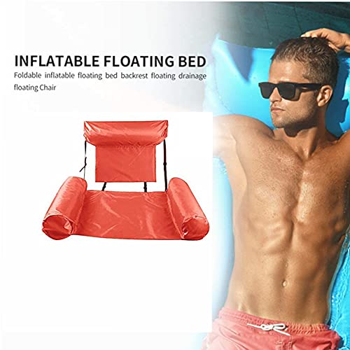 Queta Hamaca Inflable, Hamaca de Agua, Colchón de Aire Ultra cómodo, Colchón de Aire Flotante, Colchoneta Flotante, Plegable Silla de Piscina, Sillón portátil, para Adultos Cama Flotante de Agua