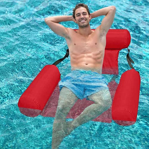 Queta Hamaca Inflable, Hamaca de Agua, Colchón de Aire Ultra cómodo, Colchón de Aire Flotante, Colchoneta Flotante, Plegable Silla de Piscina, Sillón portátil, para Adultos Cama Flotante de Agua