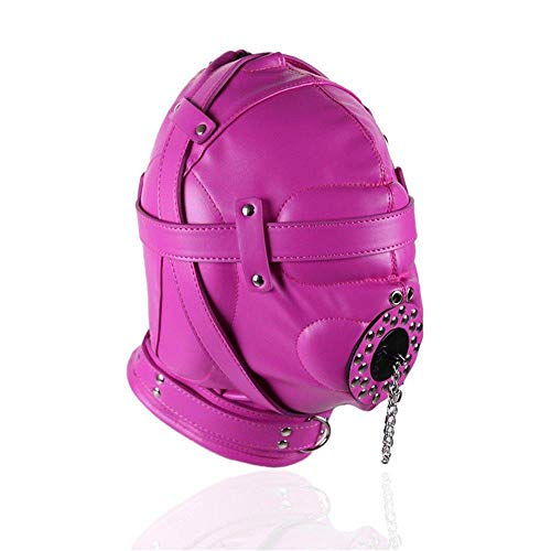 QWSDF Casco de Cuero Transpirable Rosa Juguete Sexy lencería Juego Disfraces Noche Regalo Jugar Partido Adulto Mujer Hombres Cosplay Cama Deporte Pareja Novedad