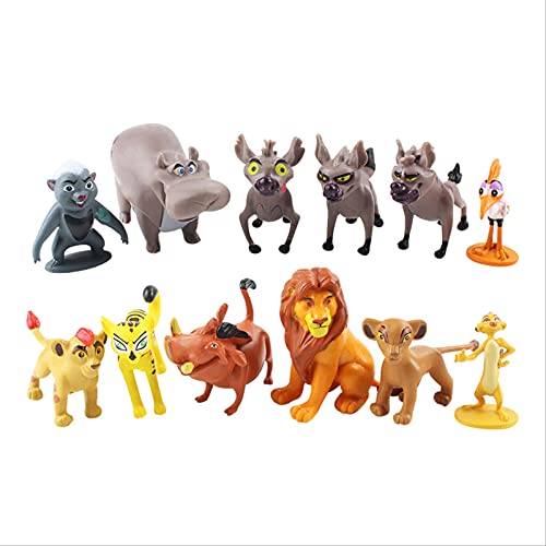 QWYU 12 unids/set de dibujos animados El León Guardia Rey Figuras Kion Simba Bunga Beshte Fuli Ono Figura de Acción Juguetes Regalo Para Niños