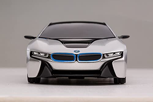 RASTAR-48400 BMW I8 1:24 Mando a Distancia para Coche, Color Blanco y Negro, Scale (Conce12pt Car)