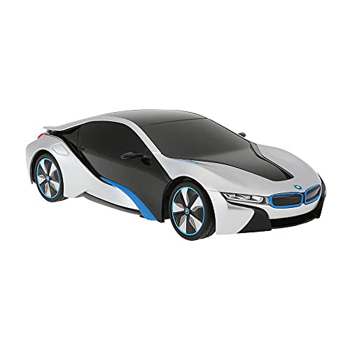 RASTAR-48400 BMW I8 1:24 Mando a Distancia para Coche, Color Blanco y Negro, Scale (Conce12pt Car)