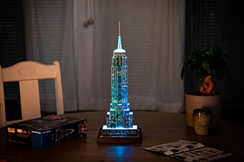 Ravensburger - Chrysler Building edición Nocturna, Puzzle 3D con 216 Piezas y Accesorios (125951)