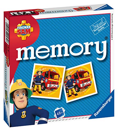 Ravensburger Italy - Fireman, Sam El Bombero Memory en Formato Pocket, 15 x 15 cm, Juego de 24 Pares de cartón, 48 Tarjetas, para niños a Partir de 4 años, de 2 a 8 Jugadores, Multicolor, 20531 8