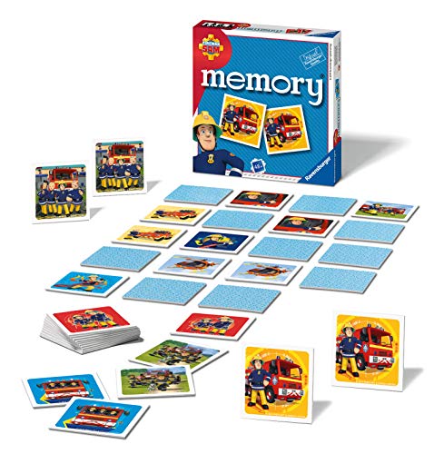 Ravensburger Italy - Fireman, Sam El Bombero Memory en Formato Pocket, 15 x 15 cm, Juego de 24 Pares de cartón, 48 Tarjetas, para niños a Partir de 4 años, de 2 a 8 Jugadores, Multicolor, 20531 8