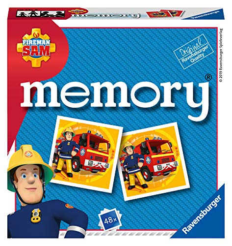 Ravensburger Italy - Fireman, Sam El Bombero Memory en Formato Pocket, 15 x 15 cm, Juego de 24 Pares de cartón, 48 Tarjetas, para niños a Partir de 4 años, de 2 a 8 Jugadores, Multicolor, 20531 8