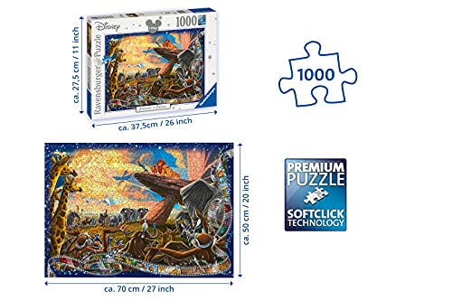 Ravensburger Puzzle 1000 Piezas, El Rey Leon, Puzzle Disney, Rompecabezas Ravensburger de Alta Calidad, Edad Recomendada 12+