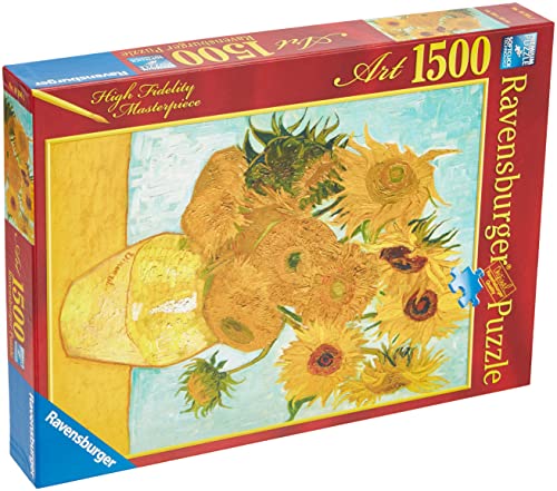 Ravensburger Puzzle 1500 Piezas, Los girasoles - Van Gogh, Puzzle Van Gogh, Puzzle Arte, Puzzle para Adultos, Rompecabezas Ravensburger de óptima calidad