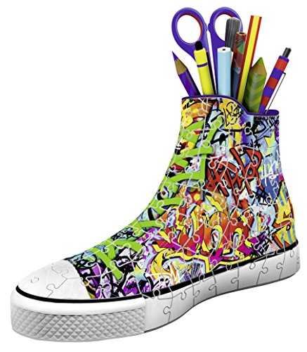 Ravensburger Puzzle 3D 12535 Graffiti Sneakers, Forma de Zapatillas de Deporte, de 108 Piezas