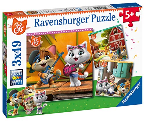 Ravensburger Puzzle - 44 Gatos Puzzle 3 X 49 Pz, Puzzle Para Niños