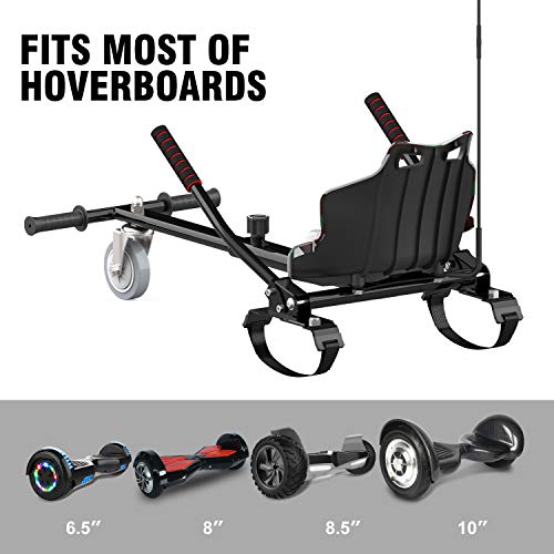 RCB Hoverkart para Patinete eléctrico Asiento Kart para Self Balancing Scooter Longitud Ajustable, Compatible con Todos los patinetes - 6.5/8 / 8.5/10 Pulgadas