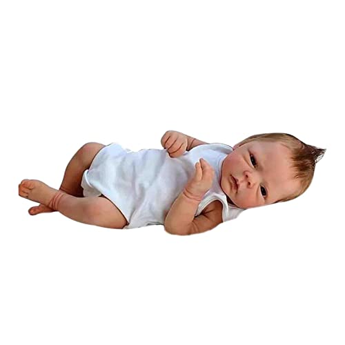 Reborn - Muñeca de silicona para bebé (35,8 cm), diseño realista de bebé, 18,1 pulgadas, lavable, cuerpo entero, para la educación familiar, juegos de rol, muñeca real con ropa para padres e hijos