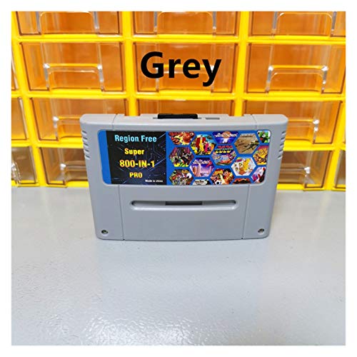 Red plum GAOHEREN KY Technology Super 800 en 1 Pro Remix Tarjeta de Juego Fit para SNES 16 bit Videojuegos Consola Cartucho Soporte Todos los EEUU/EUR/Japón Consolas GHR (Color : SuperPro Grey Shell)