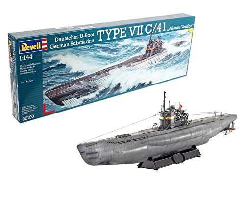 Revell 5100 Submarino alemán Tipo VII C/41 - Maqueta de submarino (escala 1:144) [importado de Alemania]