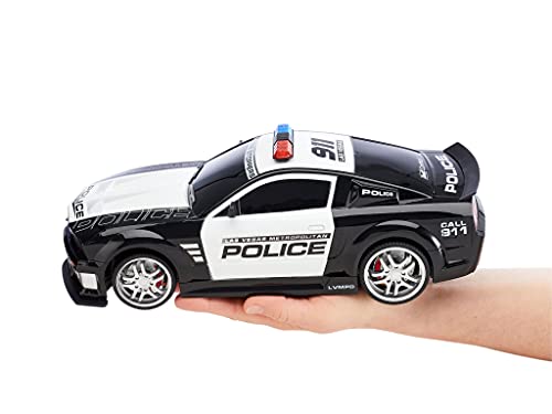 Revell Control 24665 RC Scale US Police Ford Mustang - Mando a Distancia con GHz, batería de Iones de Litio Intercambiable, iluminación LED, luz Azul, Sirena, Coche teledirigido de 33 cm, Color Negro