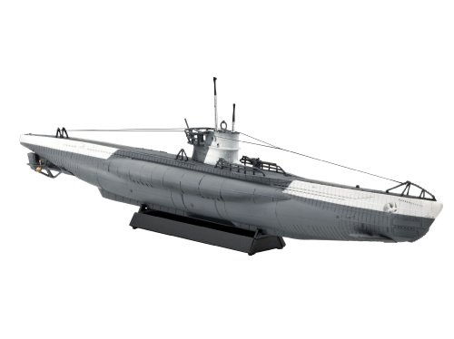 Revell- German Type VII C Maqueta Submarino, 10+ Años, 19,2cm de Largo (05093)