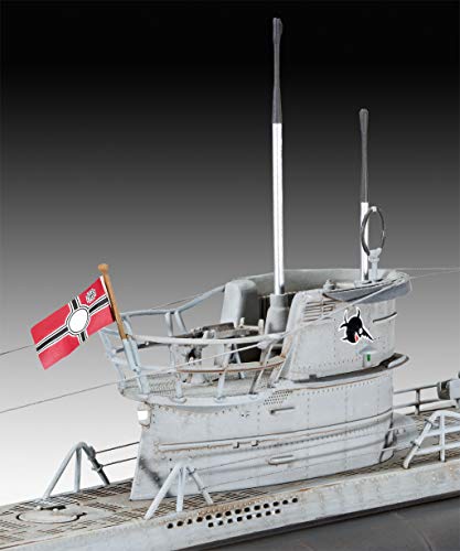 Revell-Revell-05675 Regalo Set Das BOOT-40 Aniversario, Escala 1:144, con Pinturas Base, Pegamento y brocha Other License Kit de Modelo de plástico, Color sin Pintar (05675)