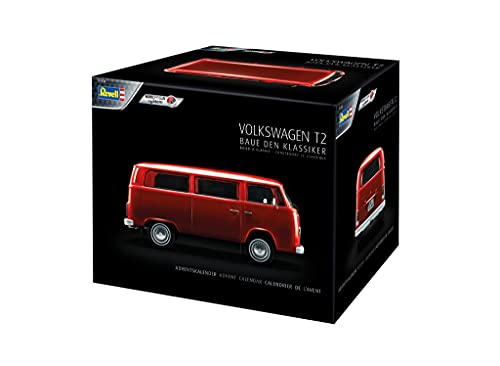 Revell-Volkswagen 01034 Calendario de Adviento VW T2 Bus, Color Rojo