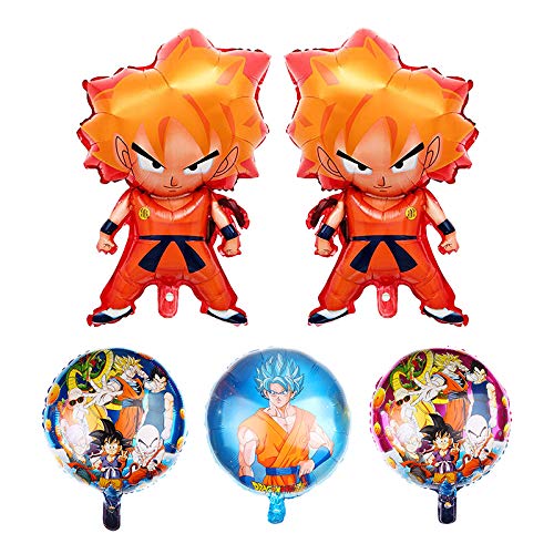 REYOK Kit de Decoraciones de Cumpleaños de Dragon Ball Globos de Látex de Dragon Ball Cupcake Toppers Pancarta de Fiesta de Goku Suministros de Fiesta Temáticos