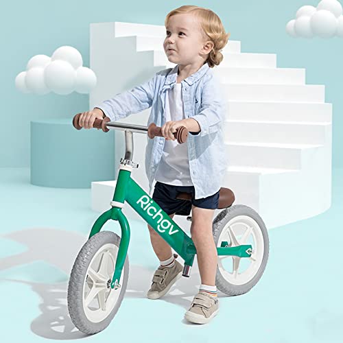 Richgv Bicicleta para niños sin Pedales Bicicleta de Equilibrio Ultraligera Equilibrio de Ejercicio para bebés pequeños con Manillar y sillín Ajustables para niños de 2 a 5 años Regalo