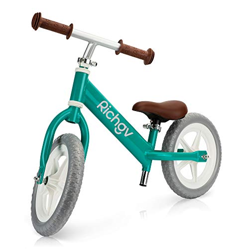 Richgv Bicicleta para niños sin Pedales Bicicleta de Equilibrio Ultraligera Equilibrio de Ejercicio para bebés pequeños con Manillar y sillín Ajustables para niños de 2 a 5 años Regalo