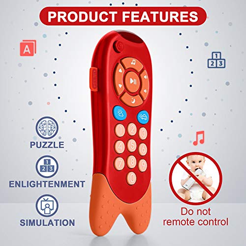 Richgv Control Remoto Bebe, Juguete de teléfono Musical, Juguetes para bebés con Luces de Flash, Sonidos y Canciones (Rojo)