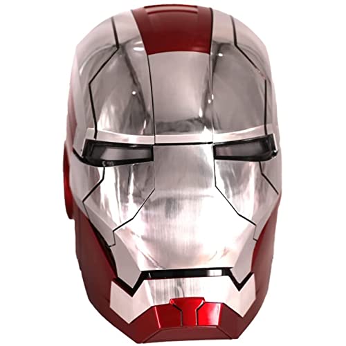 Ricnoc AUTOKING Tony Stark MK5 Casco,Marvel Legends Iron Man Casco Eléctrico,Apertura y Cierre Automáticos Máscara de Casco,Control Táctil de Varias Piezas y Control de Voz en Inglés,ABS