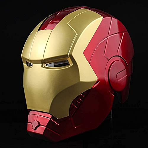 Ricnoc Iron Man Superhéroe Casco,Coleccionables Unisex Ponible y Llevada Juguete Cosplay Puntales,Vengadores 1/1 Props con La Luz,Red,ABS