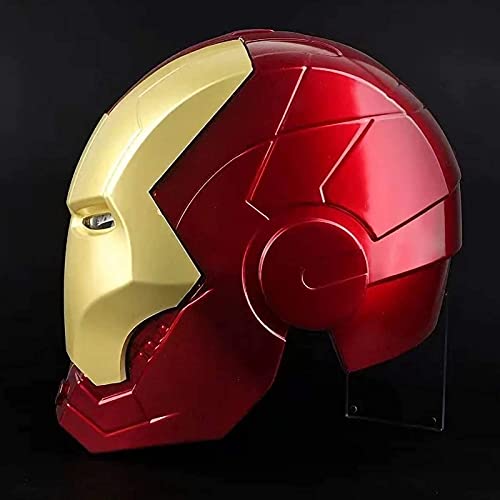 Ricnoc Iron Man Superhéroe Casco,Coleccionables Unisex Ponible y Llevada Juguete Cosplay Puntales,Vengadores 1/1 Props con La Luz,Red,ABS