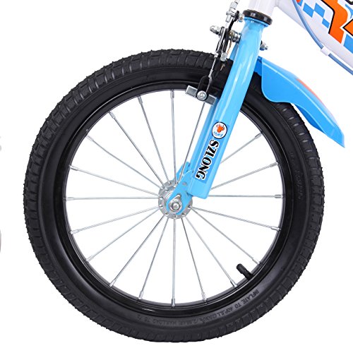 Ridgeyard 16 pulgadas Bicicleta Infantil Estudio aprendizaje montar a caballo bicicleta niños niñas bicicleta con ruedines por 3-5 años(azul)