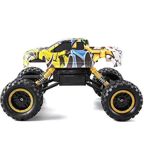 ROIY 4WD Off Road High Speed ​​RC Car 1/18 Dual Motors Rock Crawler Graffiti Racing Monster Truck Control Remoto Vehículo Off Road For Niños Y Adultos RC Cars con Dos Baterías De 2,4 GHz