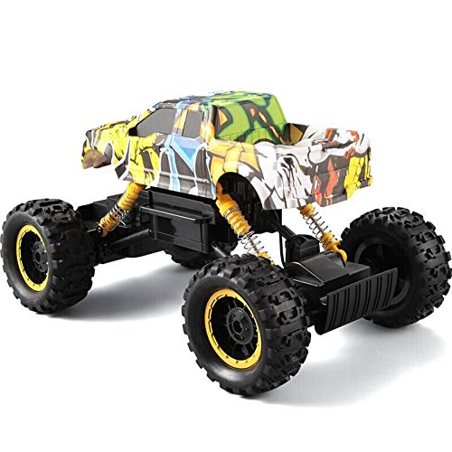 ROIY 4WD Off Road High Speed ​​RC Car 1/18 Dual Motors Rock Crawler Graffiti Racing Monster Truck Control Remoto Vehículo Off Road For Niños Y Adultos RC Cars con Dos Baterías De 2,4 GHz