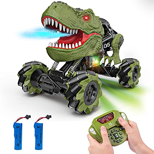 rolimate Coche teledirigido, Coche RC Potente Dinosaurio Teledirigido Juguetes para 5 6 7 8 9 10 11 12 Años Niños Niñas 4WD 2.4Ghz Sistema Recargable Coches Juguetes