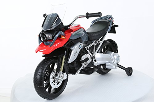 ROLLPLAY Moto eléctrica Premium, Para niños a partir de 3 años, Hasta 35 kg, Batería 12 V, Hasta 5 km/h, BMW 1200 Motorcycle, Rojo