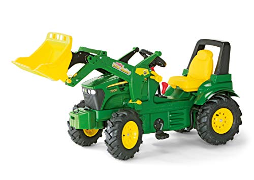 Rolly Schneider Novus 71 012 6 J. Deere 7930 - Tractor Miniatura con neumáticos, transmisión, Frenos y Pala de Carga (146 cm) [Importado de Alemania]