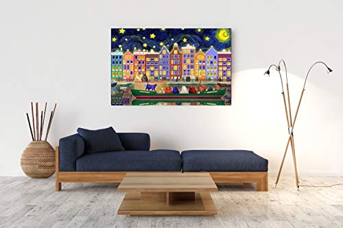 Rompecabezas Captainalbatross 1000 piezas para adultos Amsterdam para amantes de los gatos Rompecabezas Amsterdam Puzzle Van Gogh Moon Puzzle colorido gato animal Puzzle