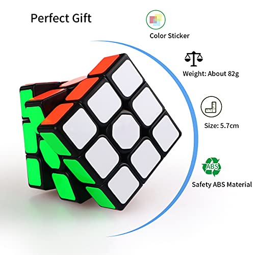 ROXENDA Cubo de Velocidad 3x3, 3x3x3 Qiyi Qihang Speed Cube Etiqueta Súper Duradera con Colores Vivos (3x3x3)