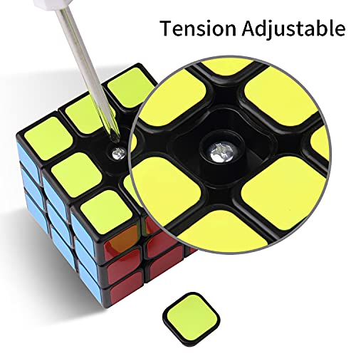 ROXENDA Cubo de Velocidad 3x3, 3x3x3 Qiyi Qihang Speed Cube Etiqueta Súper Duradera con Colores Vivos (3x3x3)