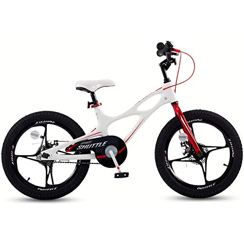 RoyalBaby Bicicleta Infantil para niños y niñas Bicicletas Infantiles Space Shuttle Ruedas auxiliares Bicicleta para niños Magnesio Bicicleta de Niño 16 Pulgadas Blanco