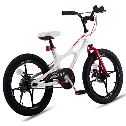 RoyalBaby Bicicleta Infantil para niños y niñas Bicicletas Infantiles Space Shuttle Ruedas auxiliares Bicicleta para niños Magnesio Bicicleta de Niño 16 Pulgadas Blanco