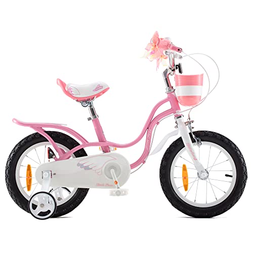 RoyalBaby Bicicleta para niños niña Little Swan Ruedas auxiliares Bicicletas Infantiles Bicicleta de Niño 12 Pulgadas Pink