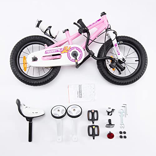 RoyalBaby Bicicletas Infantiles niña niño Freestyle BMX Ruedas auxiliares Bicicleta para niños 12 Pulgadas Rosa