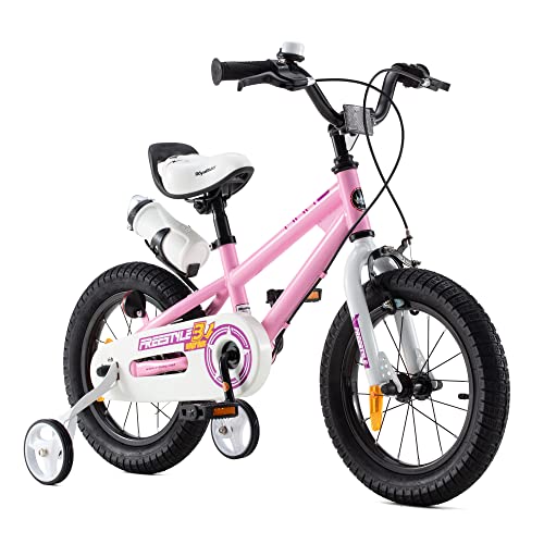 RoyalBaby Bicicletas Infantiles niña niño Freestyle BMX Ruedas auxiliares Bicicleta para niños 12 Pulgadas Rosa