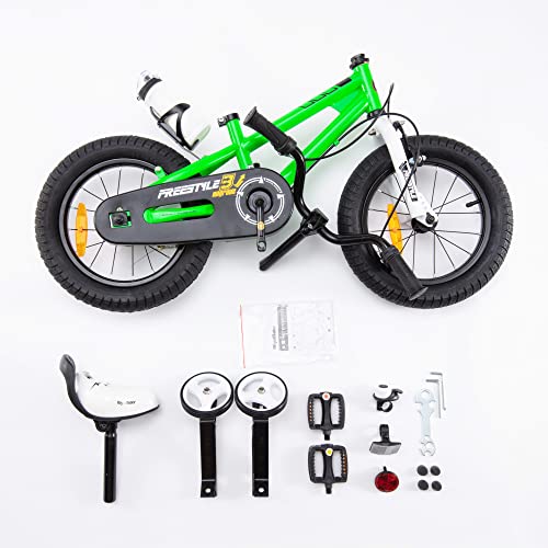 RoyalBaby Bicicletas Infantiles niña niño Freestyle BMX Ruedas auxiliares Bicicleta para niños 12 Pulgadas Verde