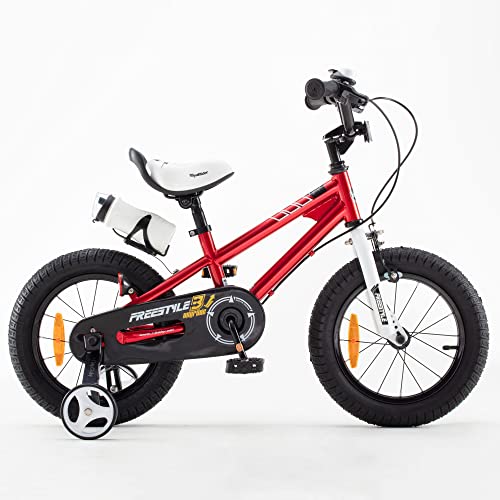 RoyalBaby Bicicletas Infantiles niña niño Freestyle BMX Ruedas auxiliares Bicicleta para niños 16 Pulgadas Rojo