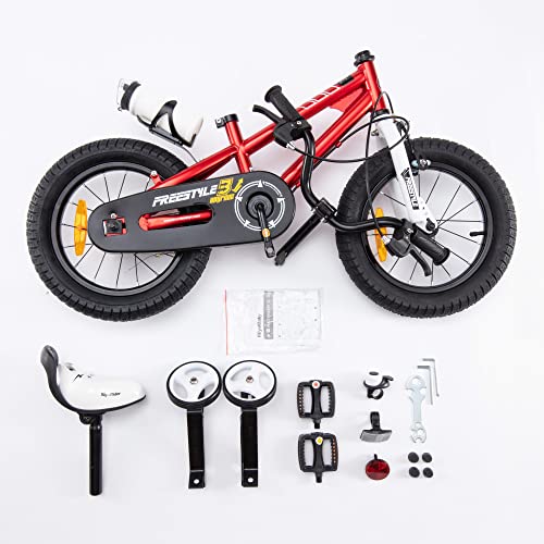 RoyalBaby Bicicletas Infantiles niña niño Freestyle BMX Ruedas auxiliares Bicicleta para niños 16 Pulgadas Rojo