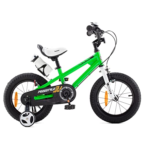 RoyalBaby Bicicletas Infantiles niña niño Freestyle BMX Ruedas auxiliares Bicicleta para niños 16 Pulgadas Verde